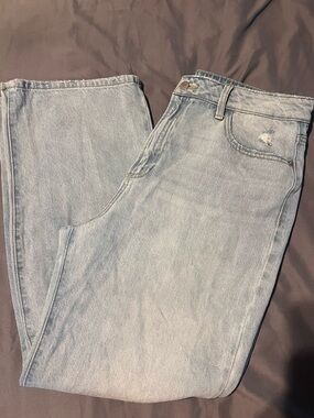 Altar'd State Light Wash Wide Leg distressed ripped baggy Jeans